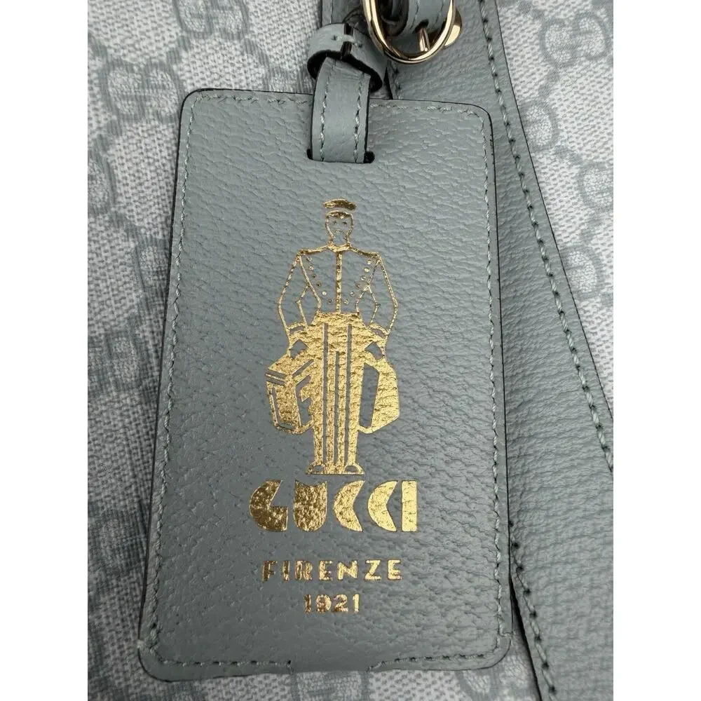 Gucci Ophidia Medium Duffle Bag in Blue GG Supreme Canvas and Leather